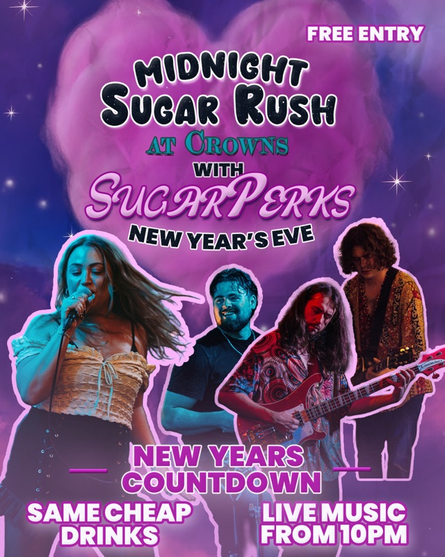 Midnight Sugar Rush at Crowns New Year's Eve poster